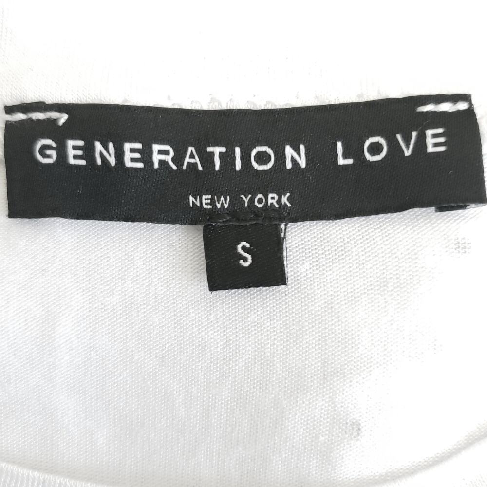 GENERATION LOVE Amelia Crystal embellished puff sleeve tee white t-shirt Size S - Picture 7 of 10